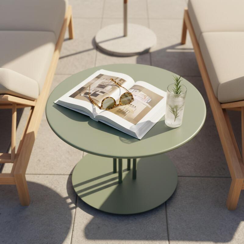 Mesa de centro de jardín redonda de metal Ø50x38 cm (2/4)