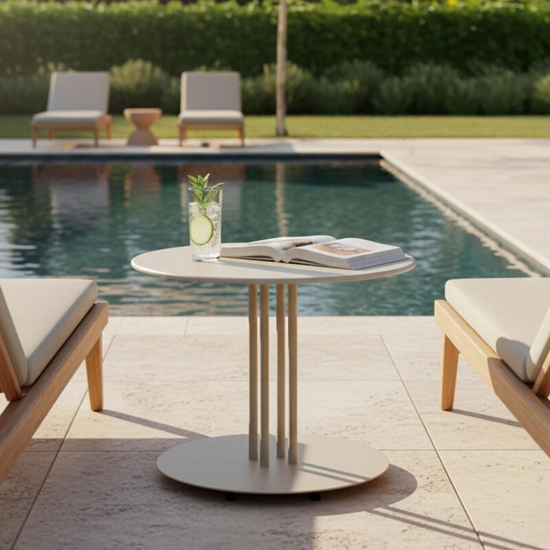 Mesa de centro de jardín redonda de metal Ø50x38 cm - Lifestyle