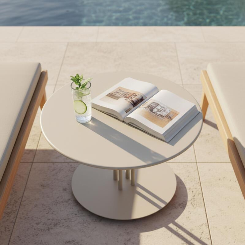 Mesa de centro de jardín redonda de metal Ø50x38 cm (2/4)