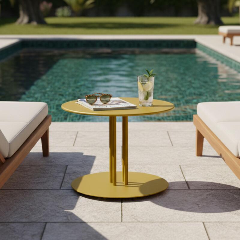 Mesa de centro de jardín redonda de metal Ø50x38 cm - Lifestyle