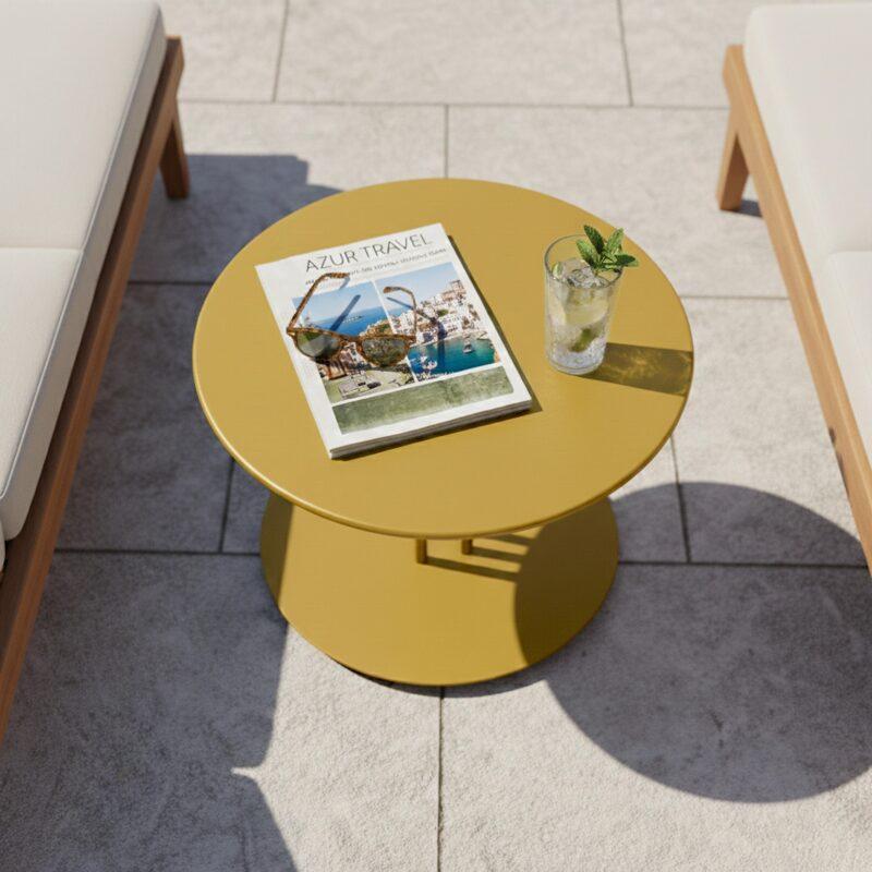 Mesa de centro de jardín redonda de metal Ø50x38 cm (2/4)