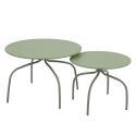Mesas de centro nido de jardín redondas de metal Ø60x40 cm y Ø40x36 cm - Por 2