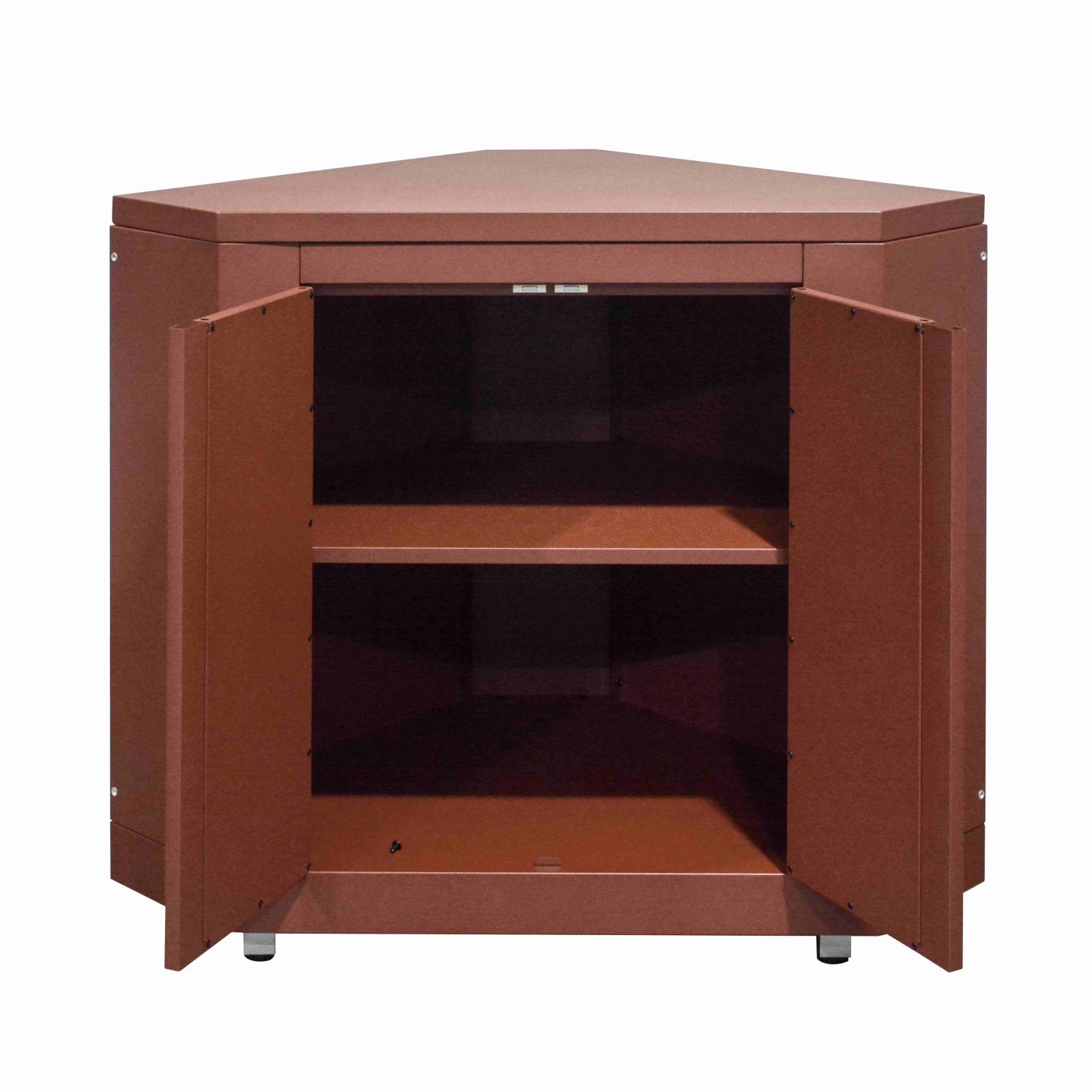 Cocina de exterior de metal de esquina con fregadero de exterior, barbacoa y almacenaje - 4 módulos