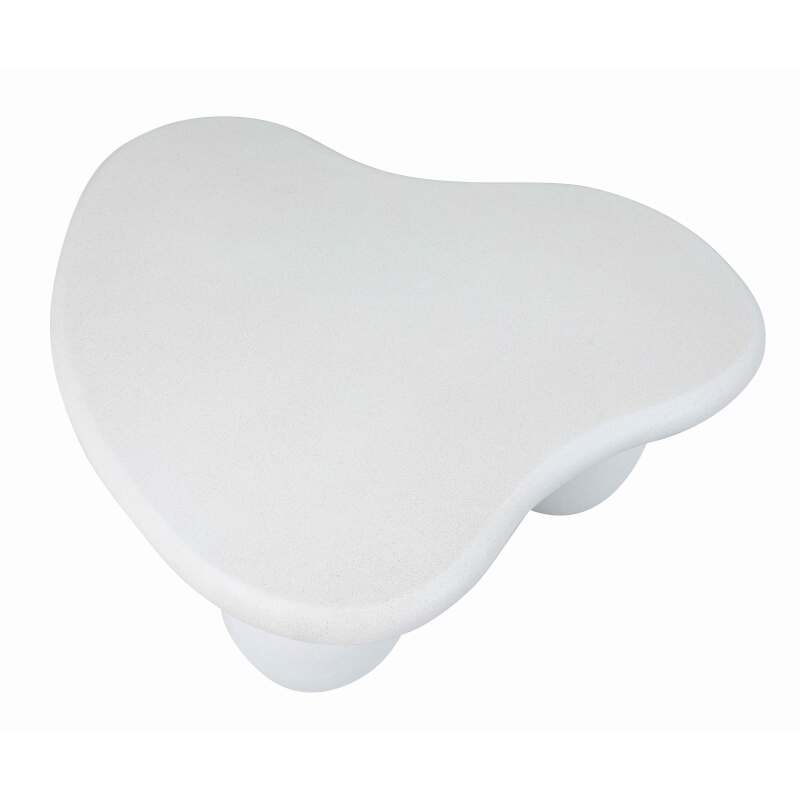 Mesa de centro de jardín de diseño con forma orgánica efecto hormigón liso 80x80x40 cm (5/6)