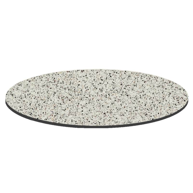 Mesa de jardín bistró redonda reclinable de aluminio negro y HPL 4 personas Ø60 cm (3/8)