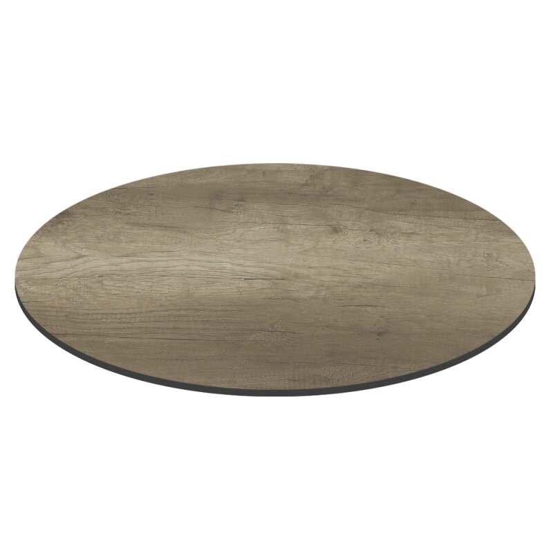 Mesa de jardín bistró redonda reclinable de aluminio negro y HPL 4 personas Ø60 cm (3/8)