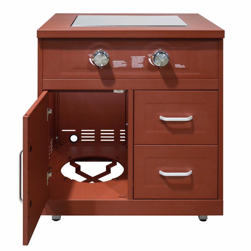 Mueble de cocina de exterior de gas de acero con 2 quemadores (2/7)