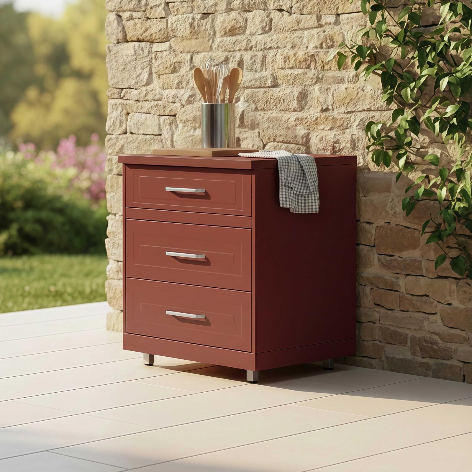 Módulo de almacenamiento de cocina de exterior de 3 cajones