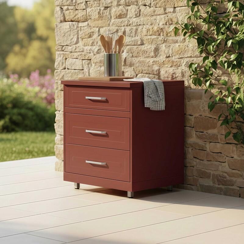 Módulo de almacenamiento de cocina de exterior de 3 cajones