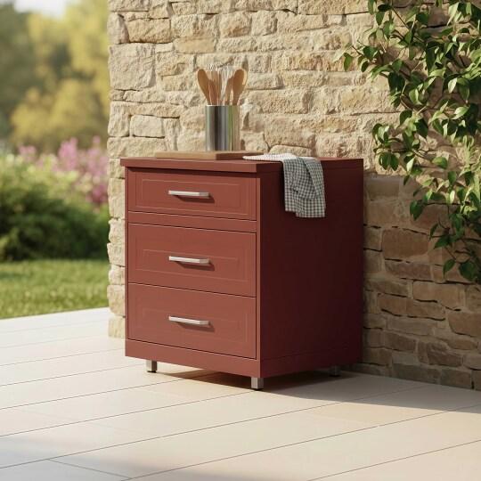 Módulo de cocina exterior con 3 cajones | Oviala