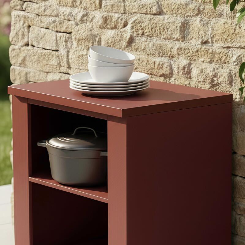 Mueble de cocina de exterior con módulo de almacenamiento y área de trabajo (2/6)