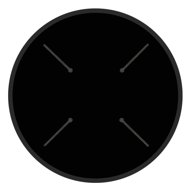 Mesa de jardín bistró redonda reclinable de aluminio negro y HPL 4 personas Ø70 cm (5/8)