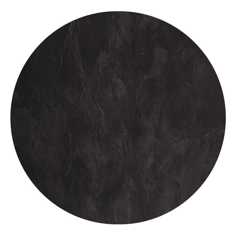 Mesa de jardín bistró redonda reclinable de aluminio negro y HPL 4 personas Ø70 cm (4/8)