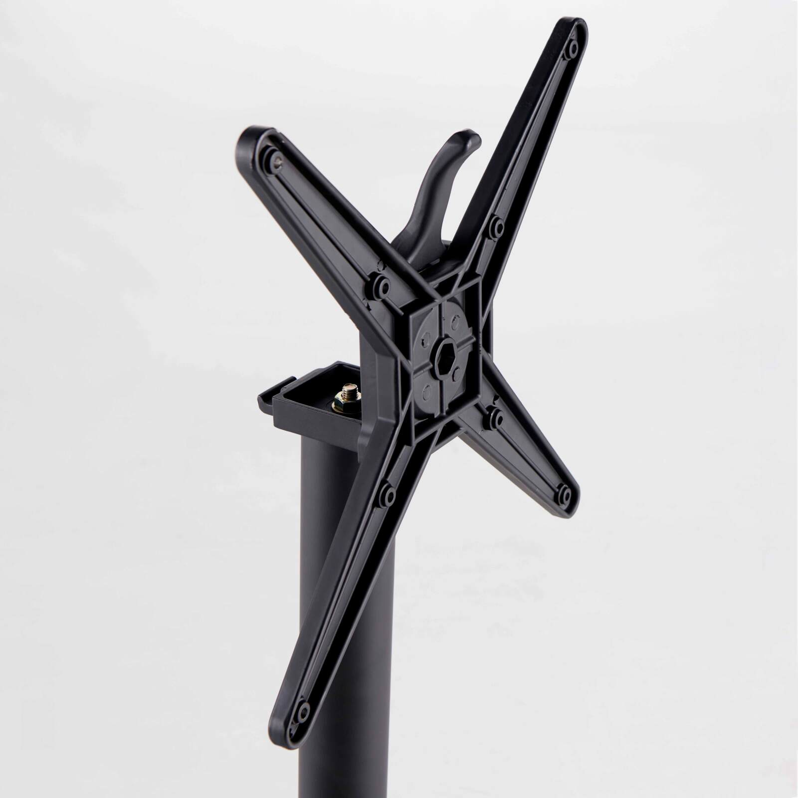 Mesa de jardín bistró redonda reclinable de aluminio negro y HPL 4 personas Ø70 cm