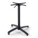 Mesa de jardín bistró redonda reclinable de aluminio negro y HPL 4 personas Ø70 cm