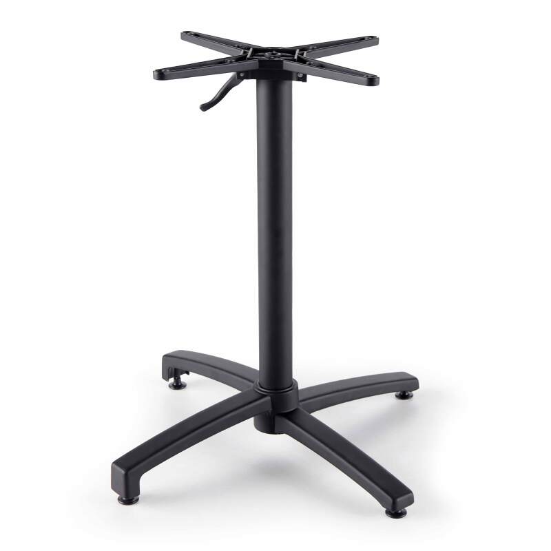 Mesa de jardín bistró redonda reclinable de aluminio negro y HPL 4 personas Ø70 cm (6/8)
