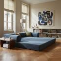 Sofá cama 2 plazas de tela con cojines modulares