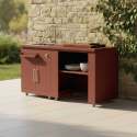 Cocina de exterior de metal con fregadero de exterior y almacenaje - 2 módulos
