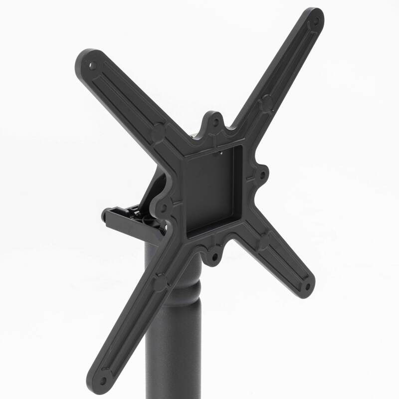 Mesa de jardín bistró cuadrada reclinable de metal y aluminio negro 4 personas 60x60 cm (7/8)