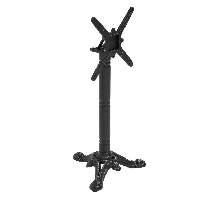 Mesa de jardín bistró cuadrada reclinable de metal y aluminio negro 4 personas 60x60 cm (5/8)