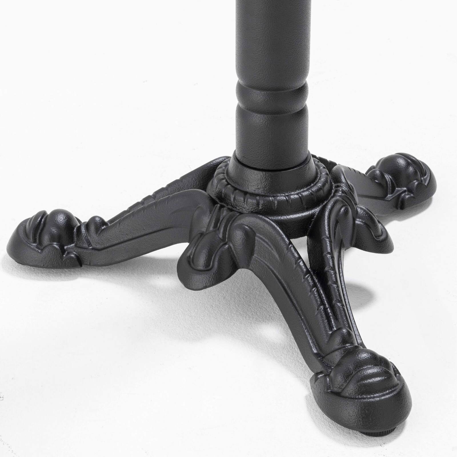 Mesa de jardín bistró cuadrada reclinable de metal y aluminio negro 4 personas 60x60 cm