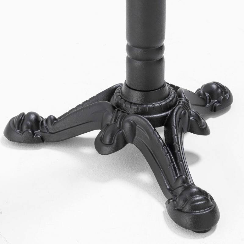 Mesa de jardín bistró cuadrada reclinable de metal y aluminio negro 4 personas 60x60 cm (6/8)