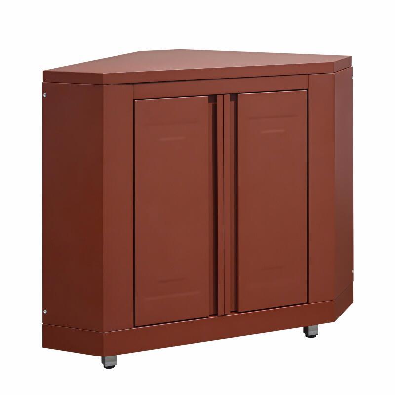 Cocina de exterior de metal de esquina con fregadero de exterior, horno a pizza, cocina a gas, barbacoa y almacenaje - 7 módulos (7/9)