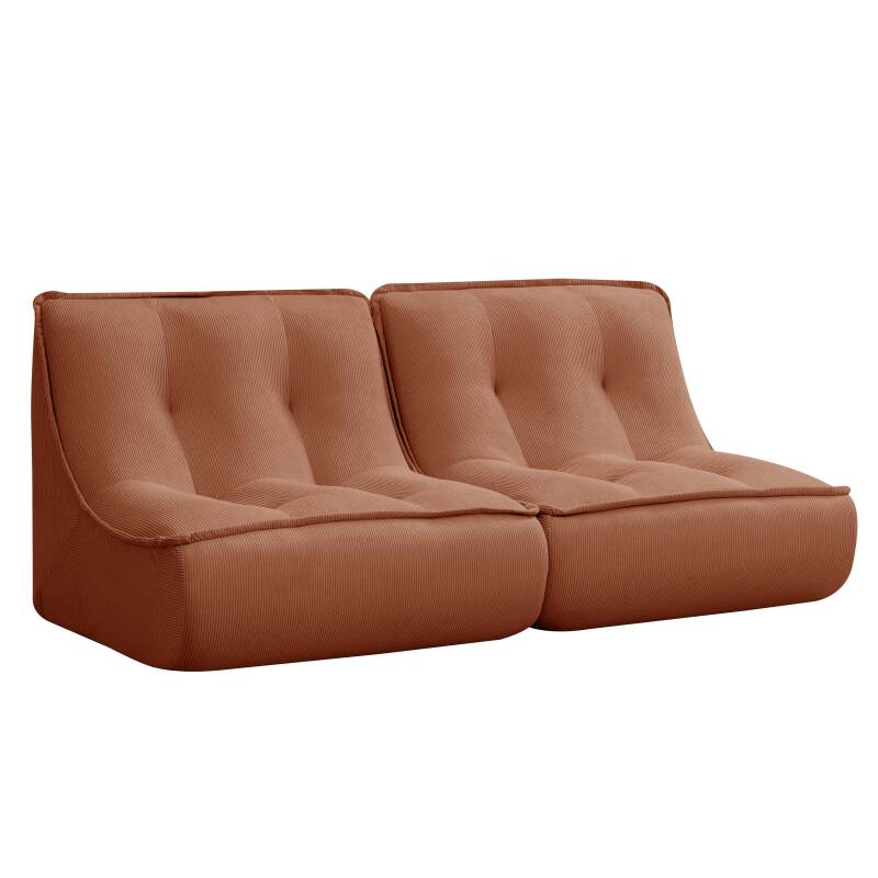 Sofá modular de 2 plazas de tejido de acanalado