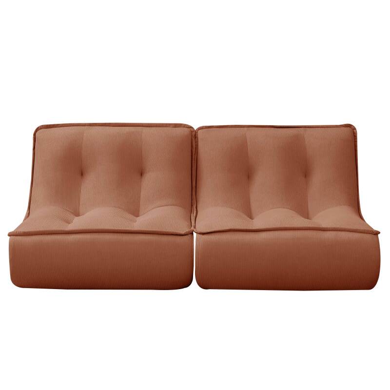 Sofá modular de 2 plazas de tejido de acanalado (4/6)