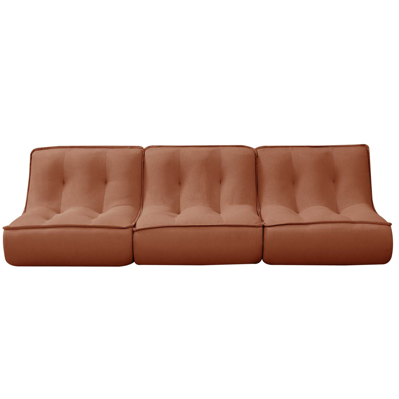 Sofá modular de 3 plazas de tejido de acanalado