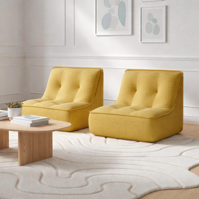 Sillones modular de tejido de acanalado - Por 2 (2/8)