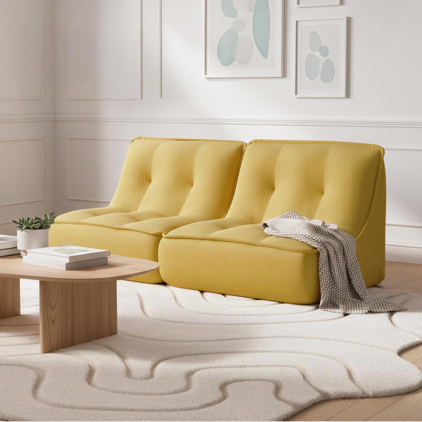 Sillones modular de tejido de acanalado - Por 2