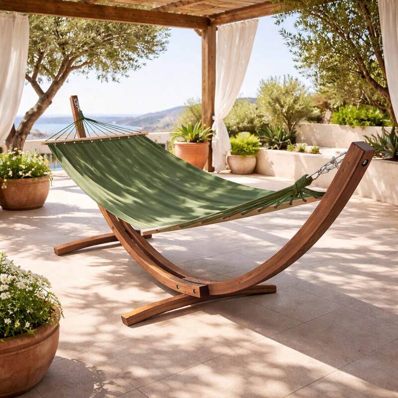 Hamaca con soporte de madera FSC®