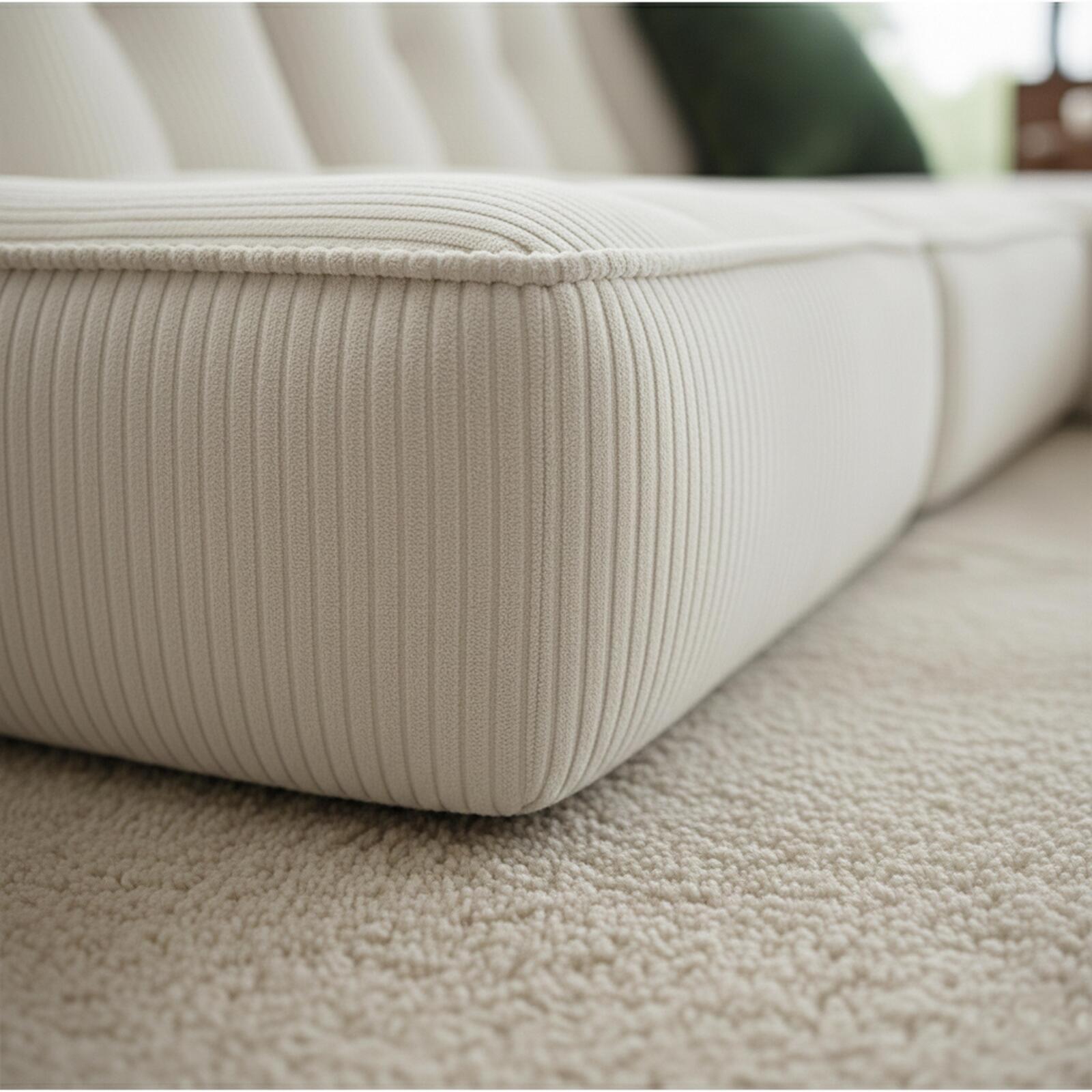 Sofá modular de 4 plazas de tejido de acanalado con 2 chaise longue