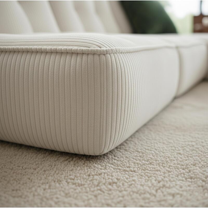 Sofá modular de 4 plazas de tejido de acanalado con 2 chaise longue (2/5)