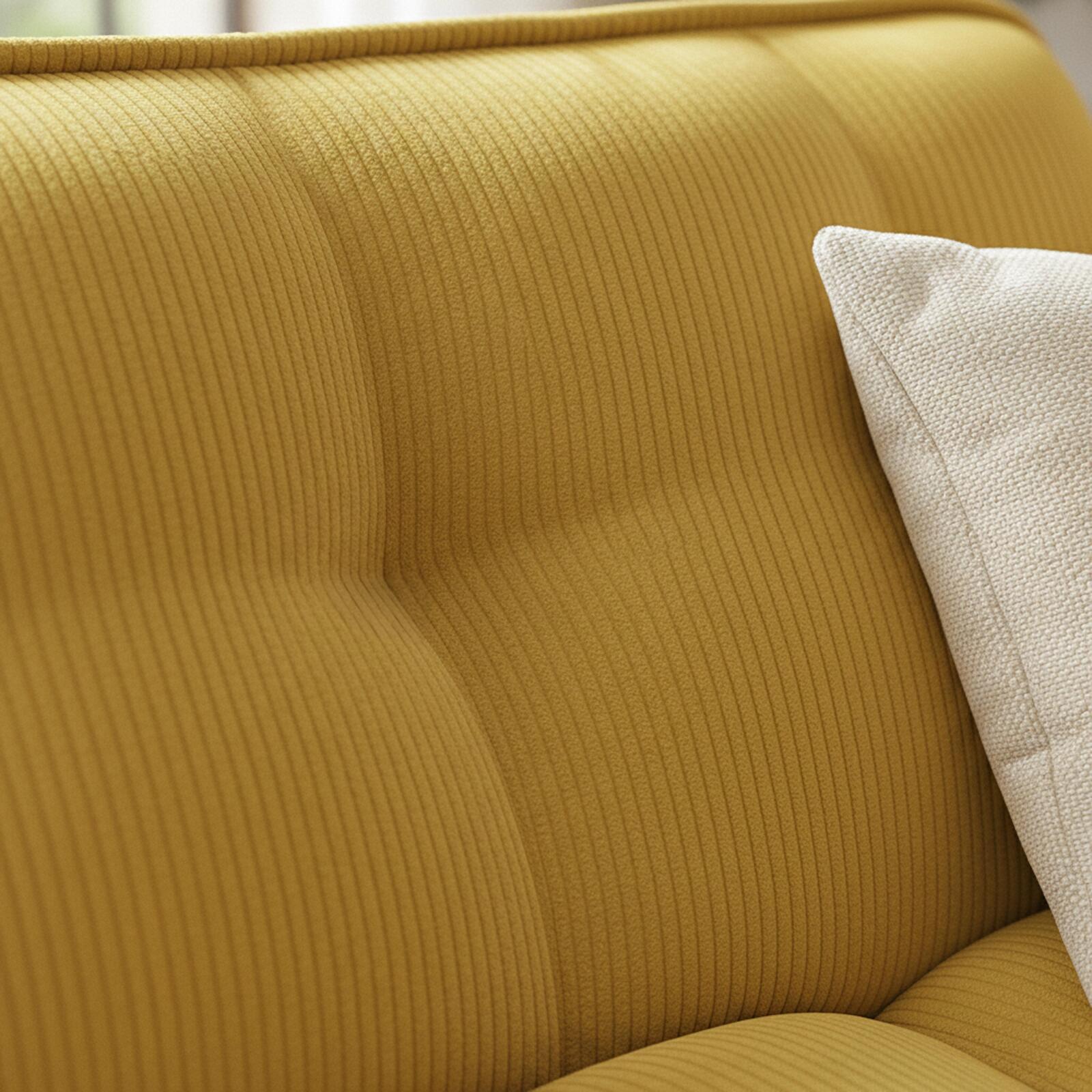 Sofá modular de 4 plazas de tejido de acanalado con 2 chaise longue