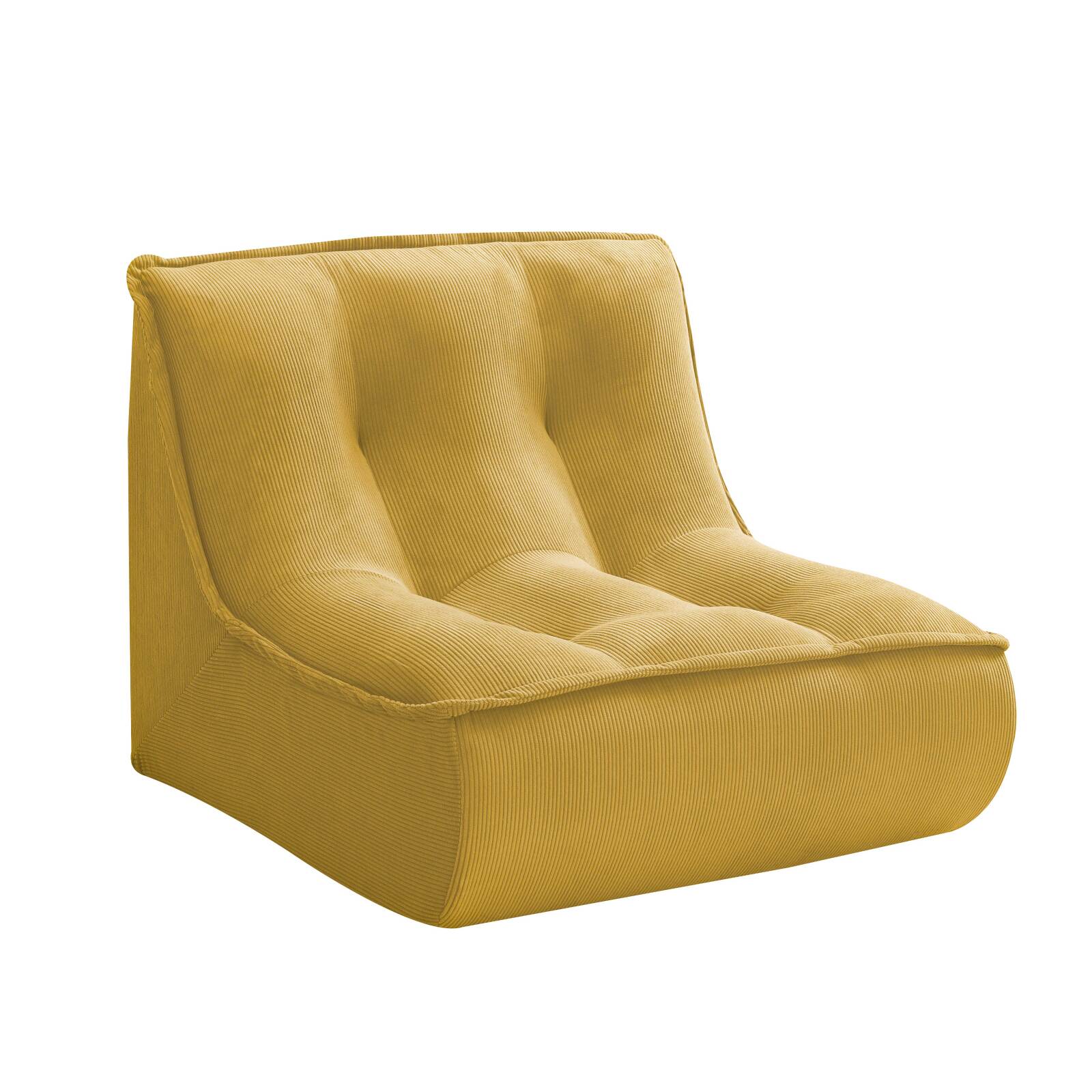 Sofá modular de 4 plazas de tejido de acanalado con 2 chaise longue