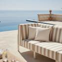 Sofá modular de exterior a rayas para 3 personas con 1 sillón y 2 sillones esquineros