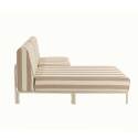 Sofá modular de exterior a rayas para 2 personas con 1 sillón y 1 chaise longue