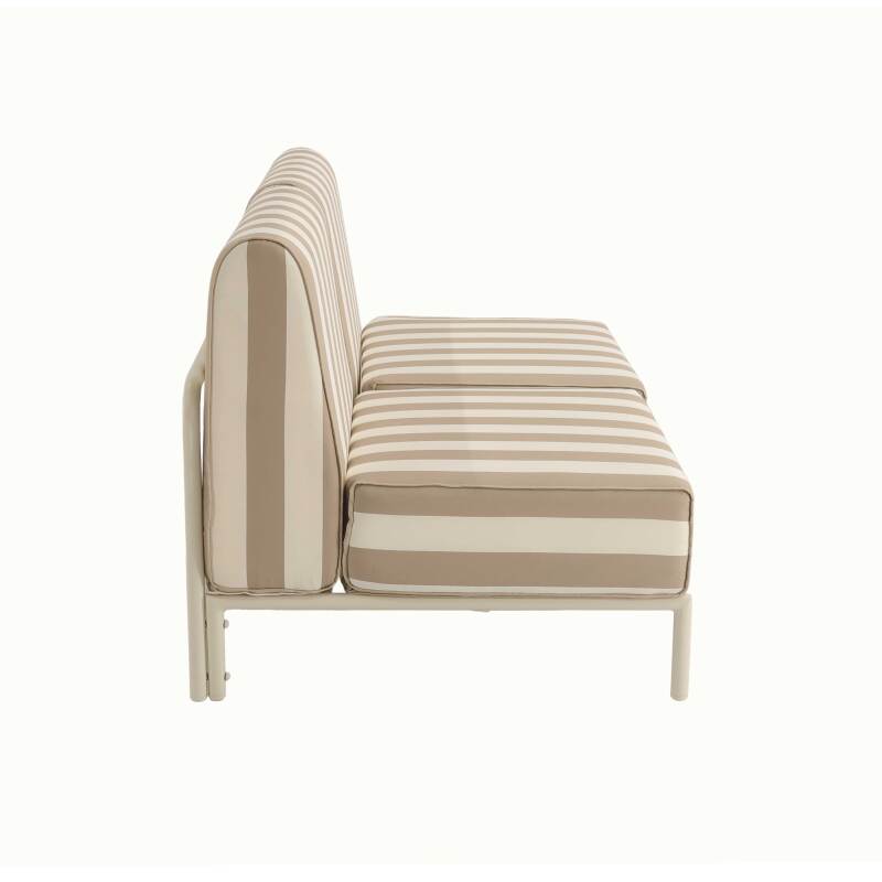 Sofá modular de exterior a rayas para 2 personas con 2 sillones (6/8)