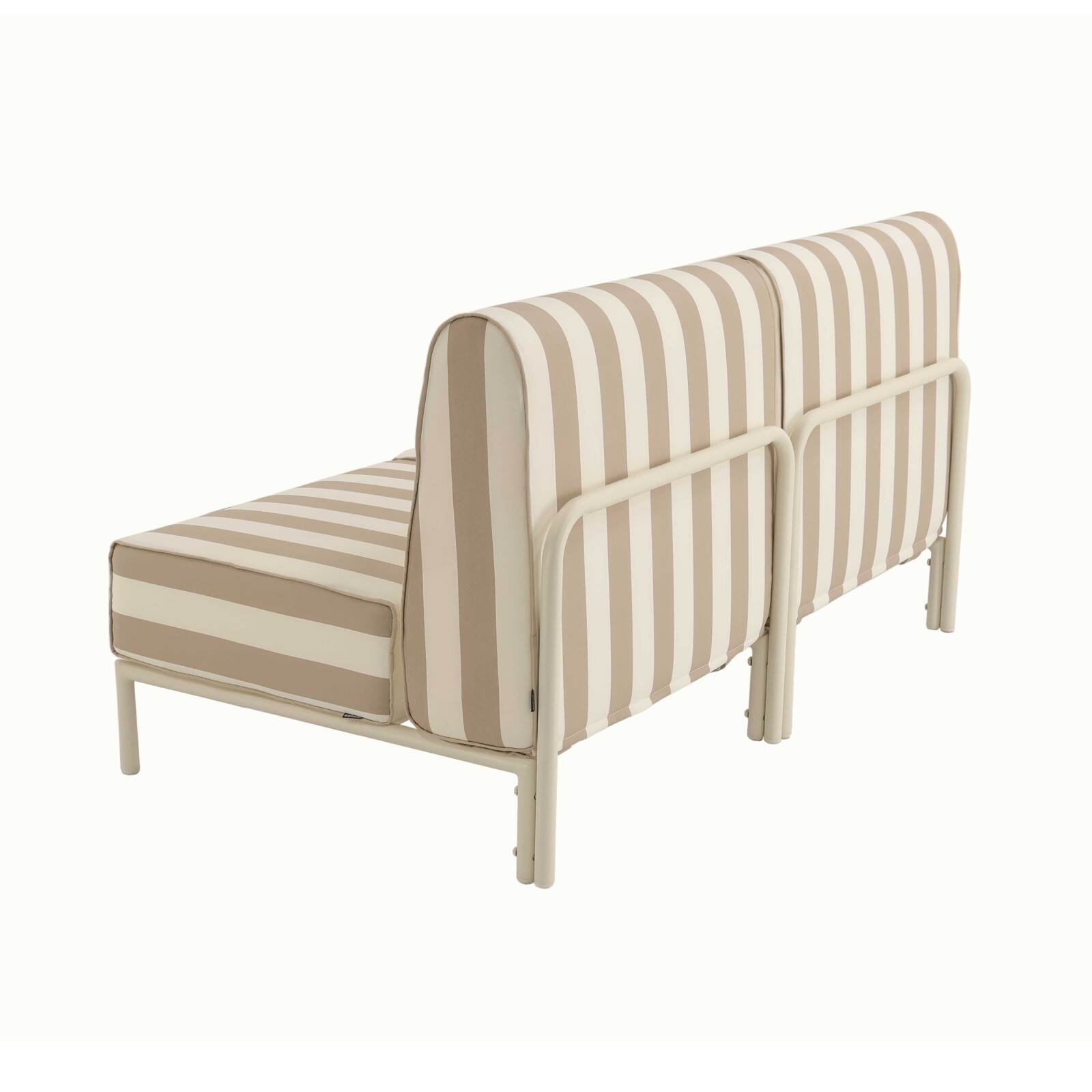 Sofá modular de exterior a rayas para 2 personas con 2 sillones