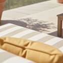 Sofá modular de exterior a rayas para 2 personas con 2 sillones