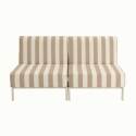 Sofá modular de exterior a rayas para 2 personas con 2 sillones