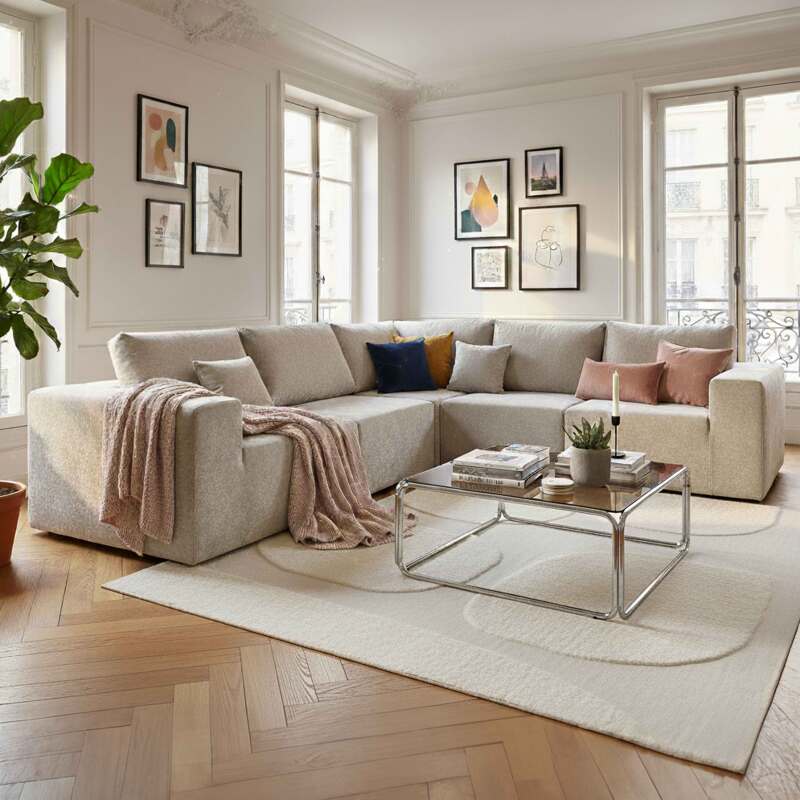 Mesa de centro de cristal templado cuadrada 90x90 cm (7/8)