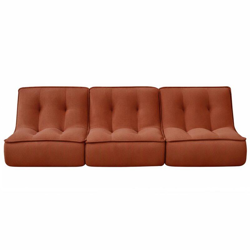 Sillones modular de tejido de acanalado - Por 3 (4/7)