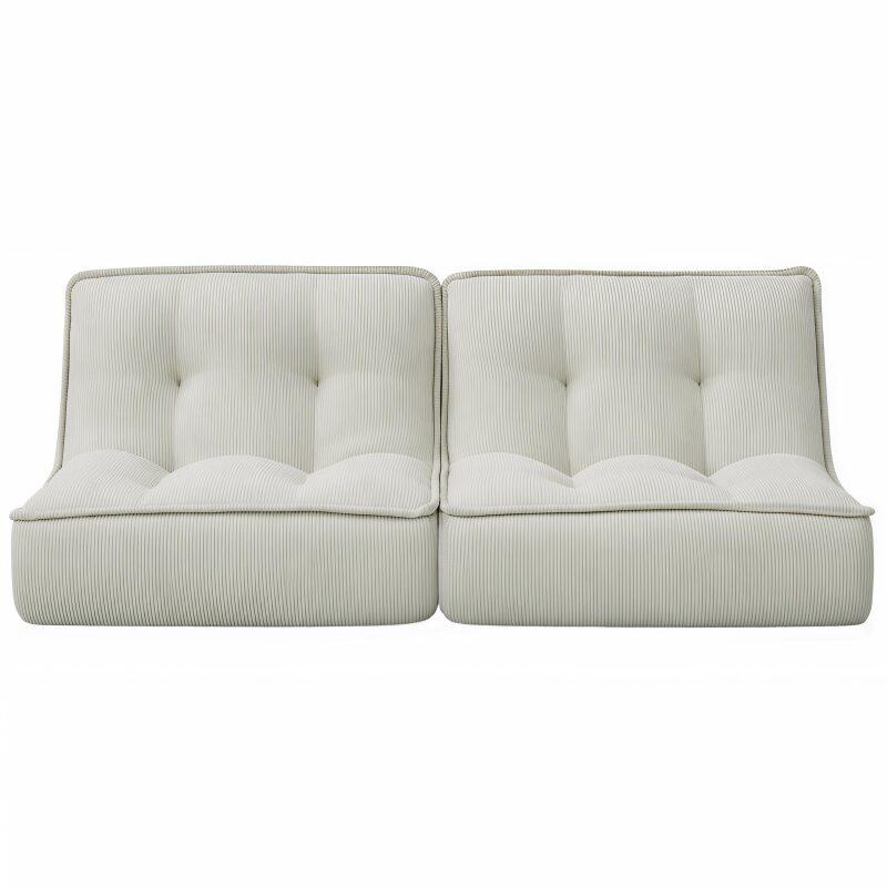 Sillones modular de tejido de acanalado - Por 2 (5/8)