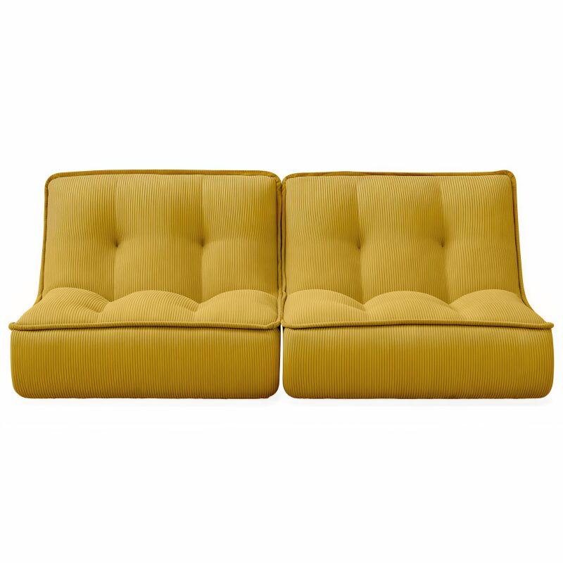 Sillones modular de tejido de acanalado - Por 2 (5/8)