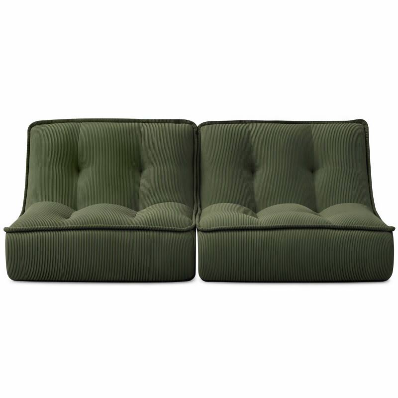 Sillones modular de tejido de acanalado - Por 2 (5/8)