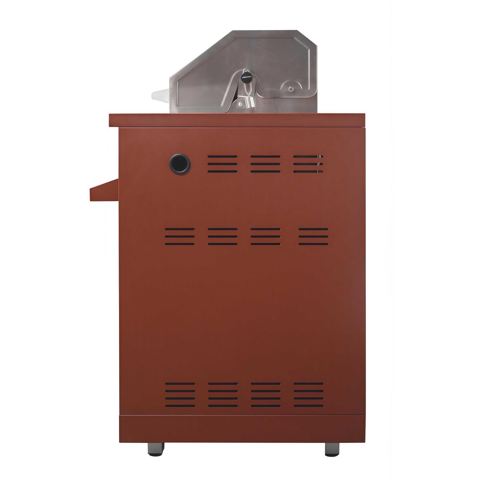 Mueble de acero para barbacoa de gas con 4 + 1 quemadores para cocina de exterior