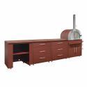 Cocina de exterior de metal con horno a pizza y almacenaje - 4 módulos